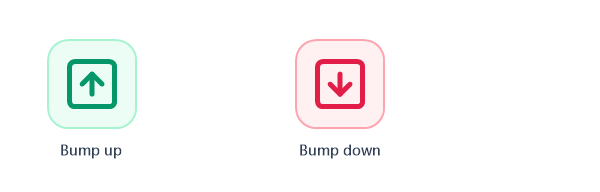 Bump up and bump down controls